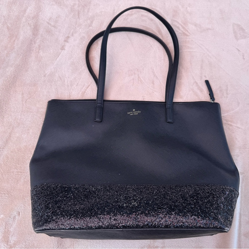 Kate Spade Black Structured Tote Bag